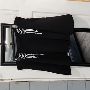 Lace detail stretch skater skirt 1x